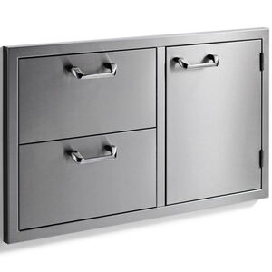 Sedona by Lyne 36 in. Double Drawer and Access Door Storage System - Stainless Steel, , hires
