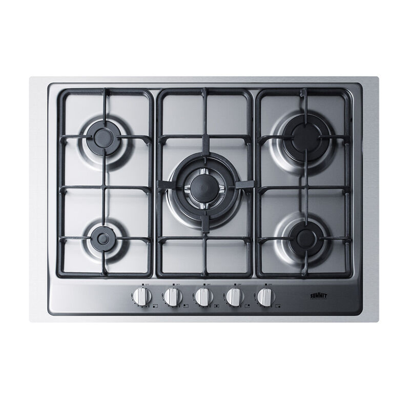 Summit 30 in. 5-Burner Natural Gas Cooktop - Stainless Steel, , hires