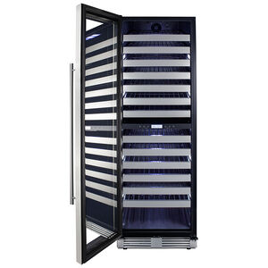 Summit 24 in. Wine Cooler with Wire Racks, Dual Temperature Zones & 163 Bottle Capacity - Stainless Steel, , hires