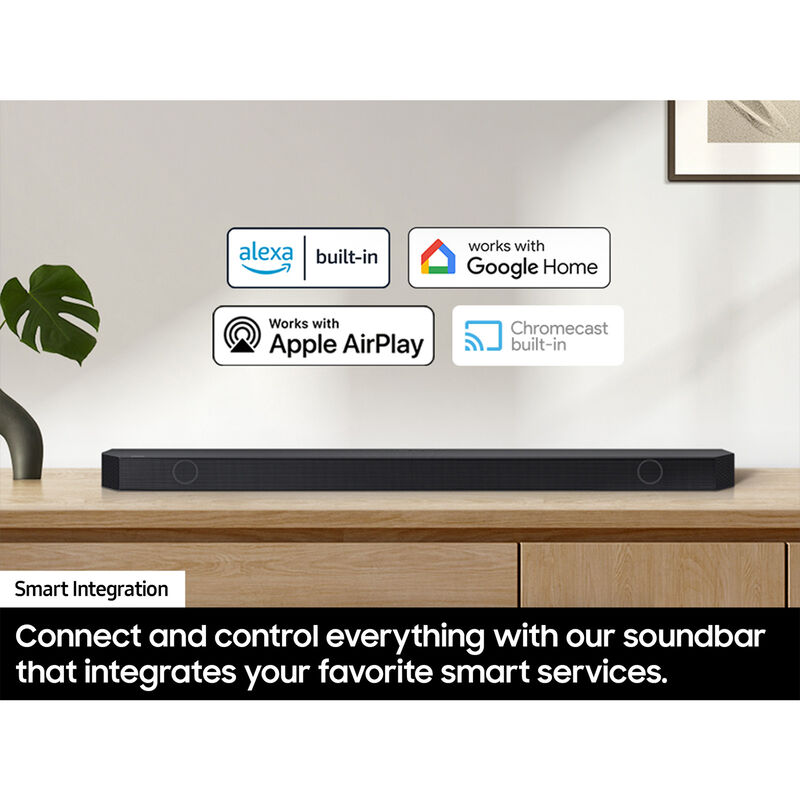 Samsung 11.1.4 Channels Dolby Atmos Smart Sound Bar with Bluetooth & Wireless Subwoofer - Graphite Black, , hires