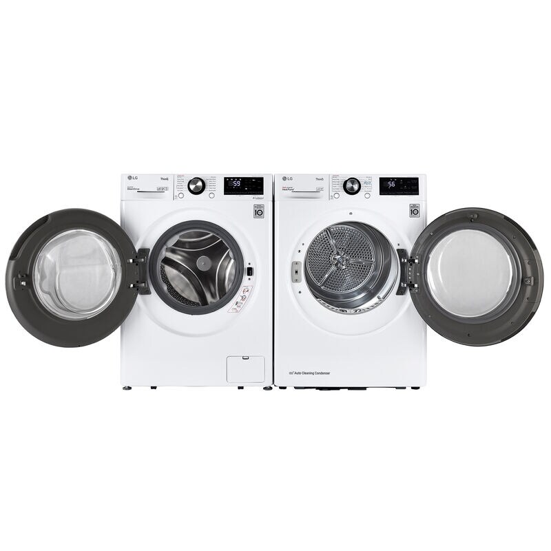 LG 24 in. 4.2 cu. ft. Smart Stackable Ventless Electric Dryer with Heat Pump, Sensor Dry & Sanitize Cycle - White, White, hires