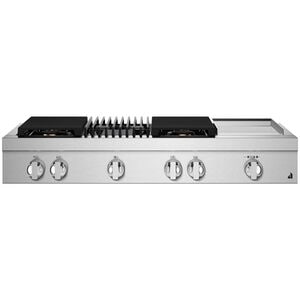 JennAir Noir 48 in. 4-Burner Natural Gas Rangetop with Griddle, Grill, Simmer Burner & Power Burner - Stainless Steel, , hires