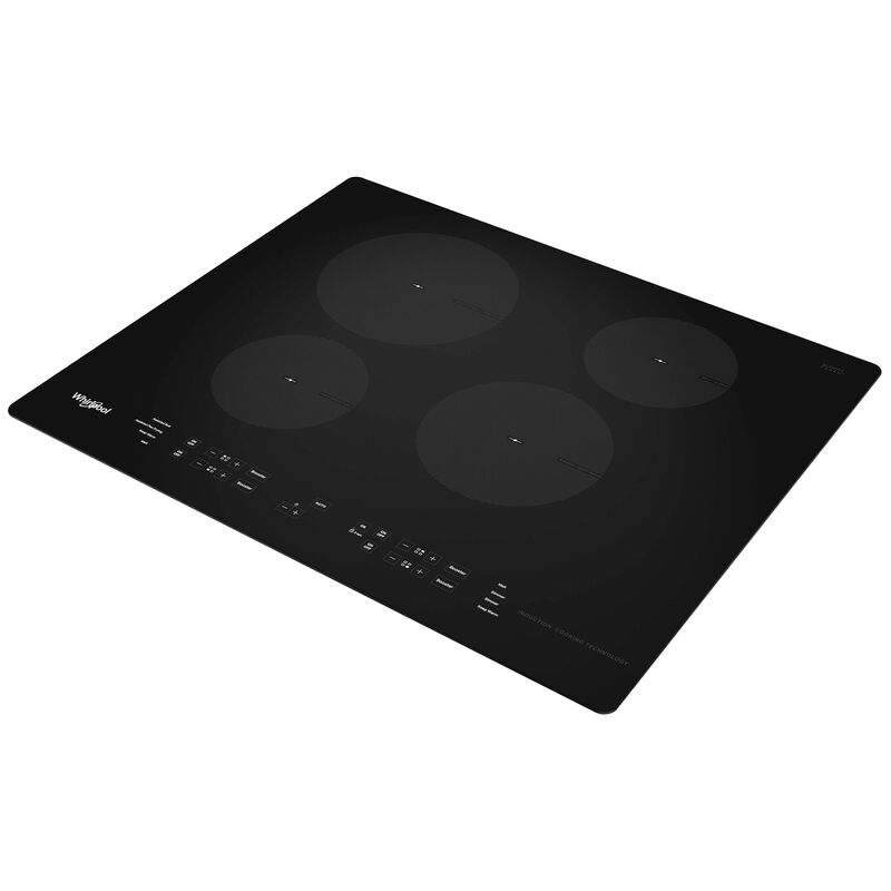 Whirlpool 24 in. Electric Cooktop with 4 Smoothtop Burners - Black, , hires