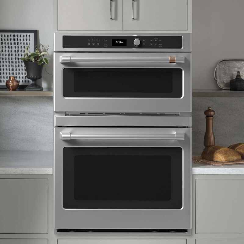 Cafe 30" 6.7 Cu. Ft. Electric Double Wall Oven with True European Convection & Self Clean - Stainless Steel, , hires
