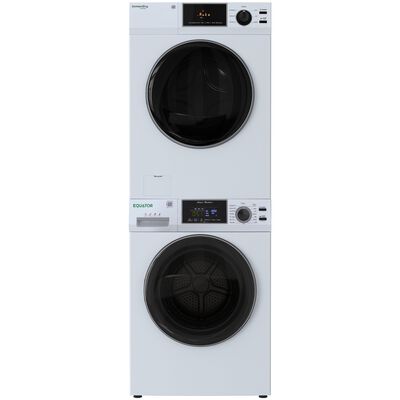 Equator Advanced 24 in. 2.47 cu. ft. Electric Front Load Laundry Center with Sensor Dry, Pet & Sanitize Cycle - White | EW842ED870DL