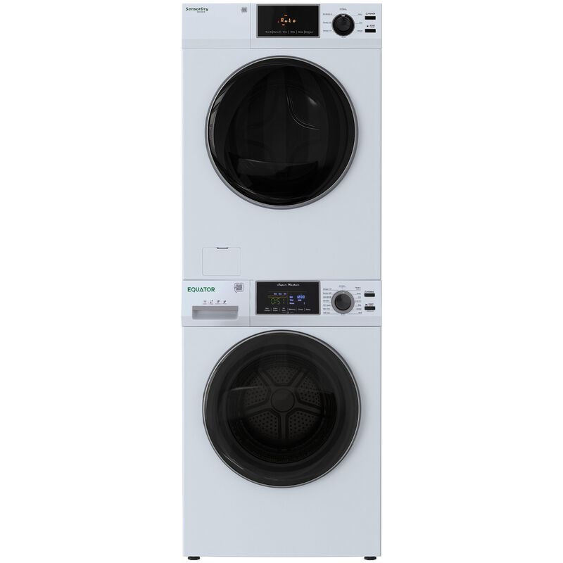 Equator Advanced 24 in. 2.47 cu. ft. Electric Front Load Laundry Center with Sensor Dry, Pet & Sanitize Cycle - White, , hires