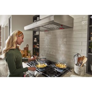 KitchenAid 36 in. Ducted Canopy Pro Style Style Range Hood with 4 Fan Speeds & 2 LED Lights - Stainless Steel, , hires