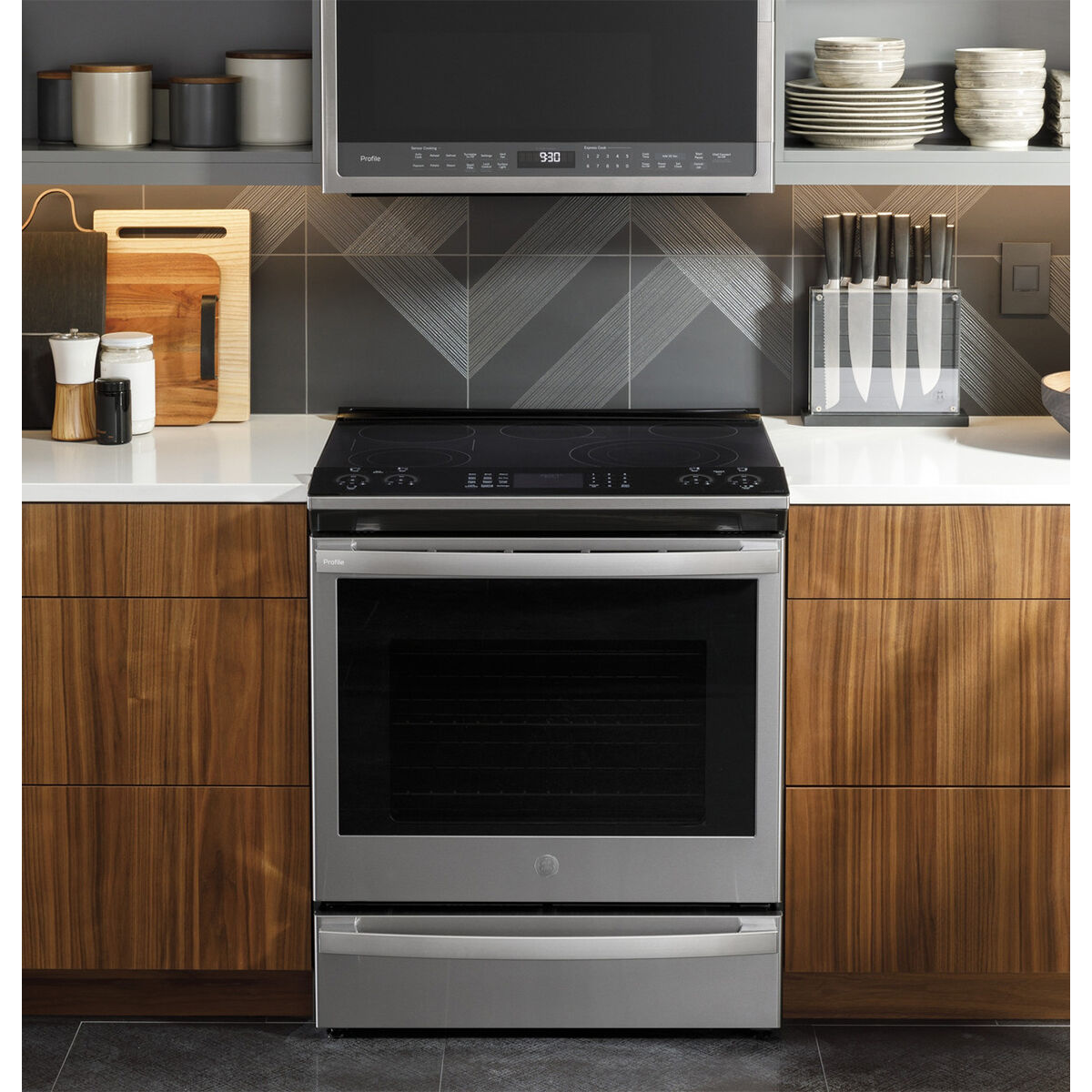 ge electric stove with air fryer