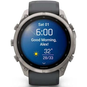 Garmin fenix 9 Pro 51 mm, AMOLED Smart Watch - Titanium with Graphite/Black Silicone Band, , hires
