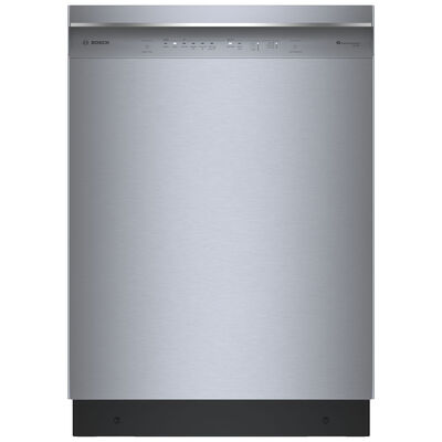 Bosch 300 Series 24 in. Smart Built-In Dishwasher with Front Control, 46 dBA Sound Level, 16 Place Settings, 5 Wash Cycles & Sanitize Cycle - Stainless Steel | SHE53C85N