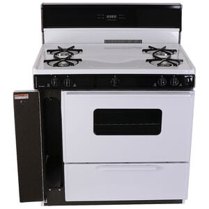 Premier 36 in. 3.9 cu. ft. Gas Range with Open Burners - White, White, hires