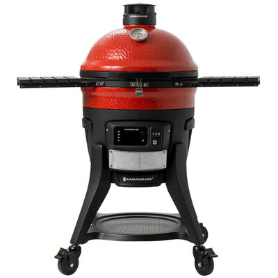 Kamado Joe 47 in. Single Rack Charcoal Smoker with Built-In Thermometer & Side Table - Red | KJ15041123