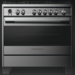 Fisher & Paykel Series 9 36 in. 4.9 cu. ft. True European Convection Dual Fuel Range with 5 Sealed Burners - Stainless Steel, , hires