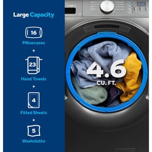 GE 28 in. 4.6 cu. ft. Smart Stackable Front Load Washer with Sanitize with Oxi - Carbon Graphite, , hires