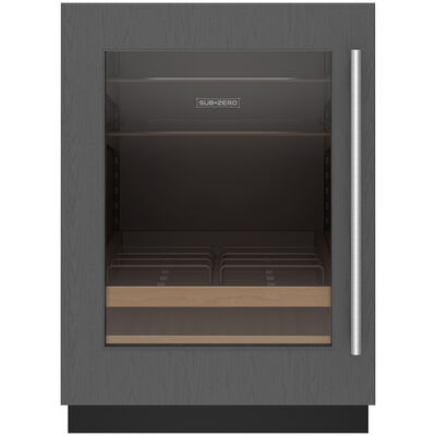 Sub-Zero Designer Series 24 in. 5.5 cu. ft. Built-In Undercounter Beverage Center with Adjustable Shelves & Digital Control Left Hinged - Custom Panel Ready | DEU2450BG-L