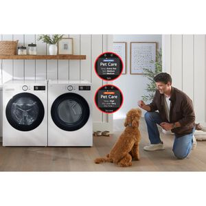 LG 27 in. 5.0 cu. ft. Smart Stackable Front Load Washer with TurboWash 360, AI DD Built-In Intelligence, Sanitize & Steam Cycle - Alpine White, , hires