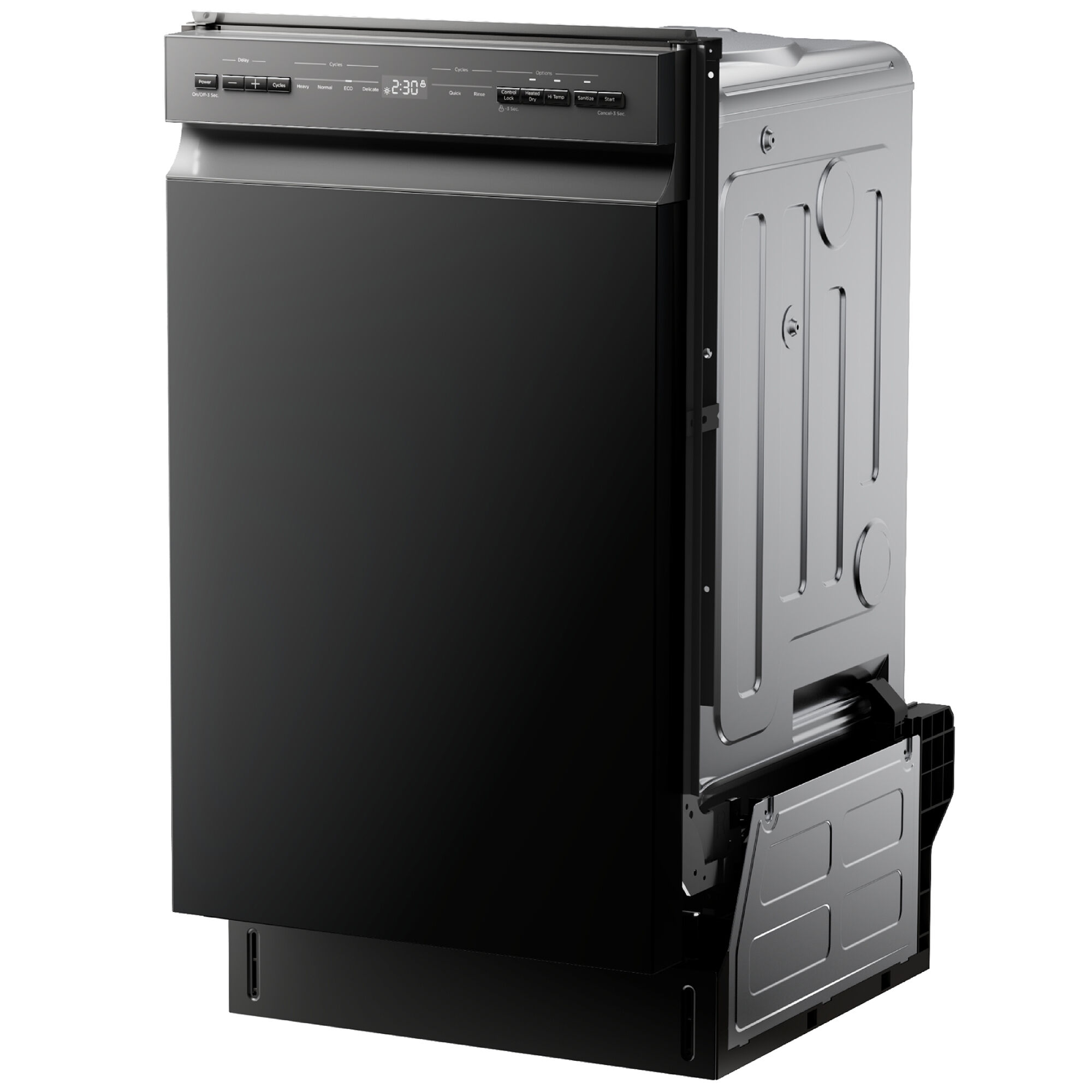 Midea 18 in. Front Control Dishwasher with 52 dBA Sound Level