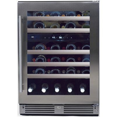 XO 24 in. Undercounter Wine Cooler with Metal Racks, Dual Temperature Zones & 46 Bottle Capacity - Stainless Steel | XOU24WDZGSX