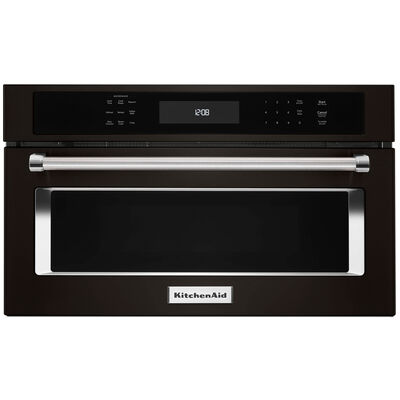 KitchenAid 30 in. 1.4 cu.ft Built-In Microwave with 10 Power Levels & Sensor Cooking Controls - Black Stainless Steel with PrintShield Finish | KMBP100EBS