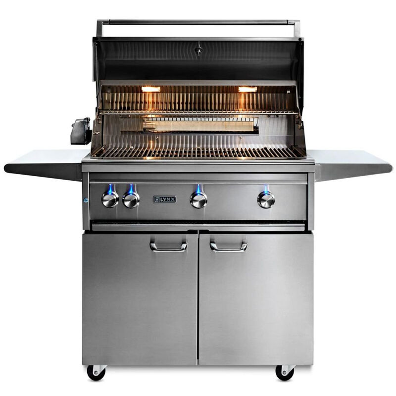 Lynx Professional 36 in. 4-Burner Natural Gas Grill with Rotisserie & Smoker Box - Stainless Steel, , hires