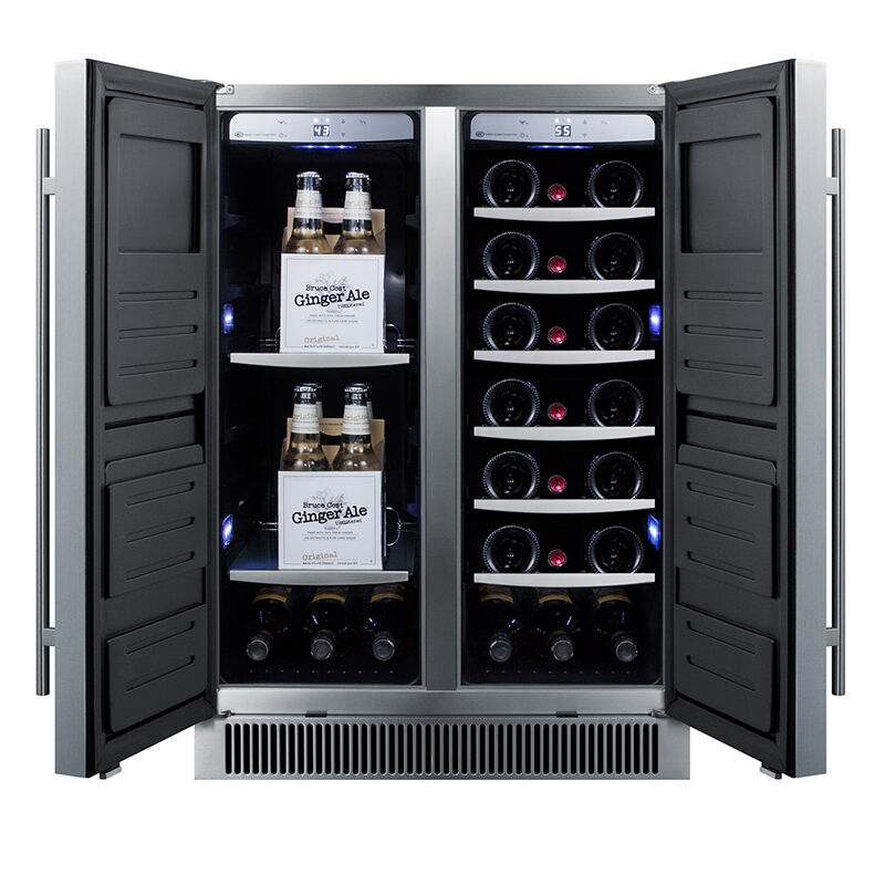 Summit Classic Collection 24 in. Undercounter Outdoor Wine Cooler with Dual Zones & 21 Bottle Capacity - Stainless Steel, , hires