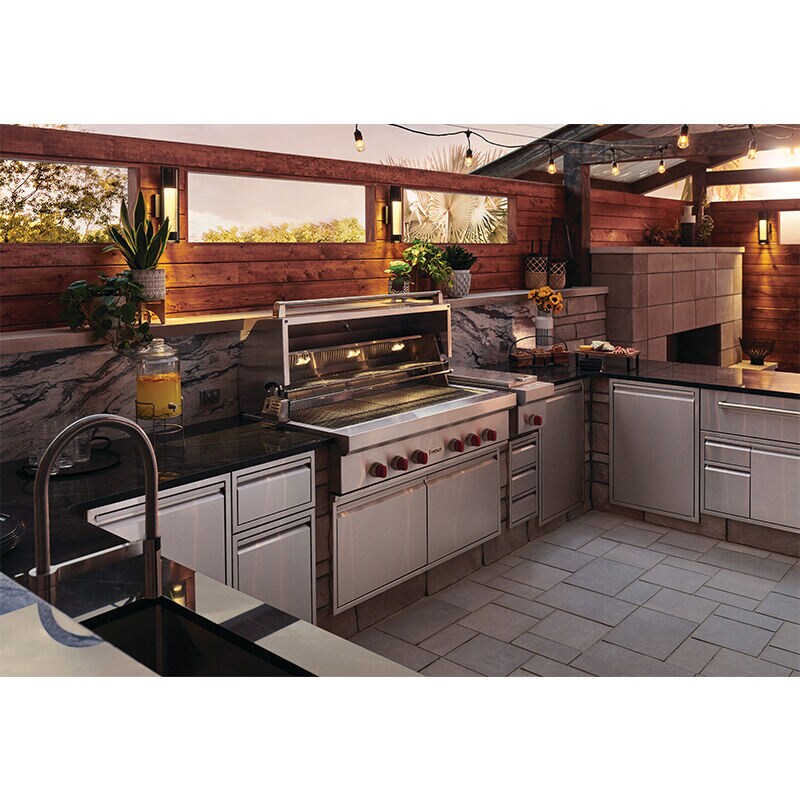 Wolf Designer 54 in. 5-Burner Built-In Liquid Propane Gas Grill with Rotisserie & Sear Burner - Stainless Steel, , hires