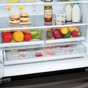 LG 36 in. 27.7 cu. ft. Smart French Door Refrigerator with Ice & Water Dispenser - PrintProof Black Stainless Steel, PrintProof Black Stainless Steel, hires