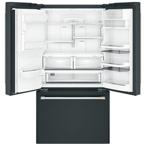 Cafe 36 in. 22.1 cu. ft. Smart Counter Depth French Door Refrigerator with Ice & Water Dispenser - Matte Black, Matte Black, hires