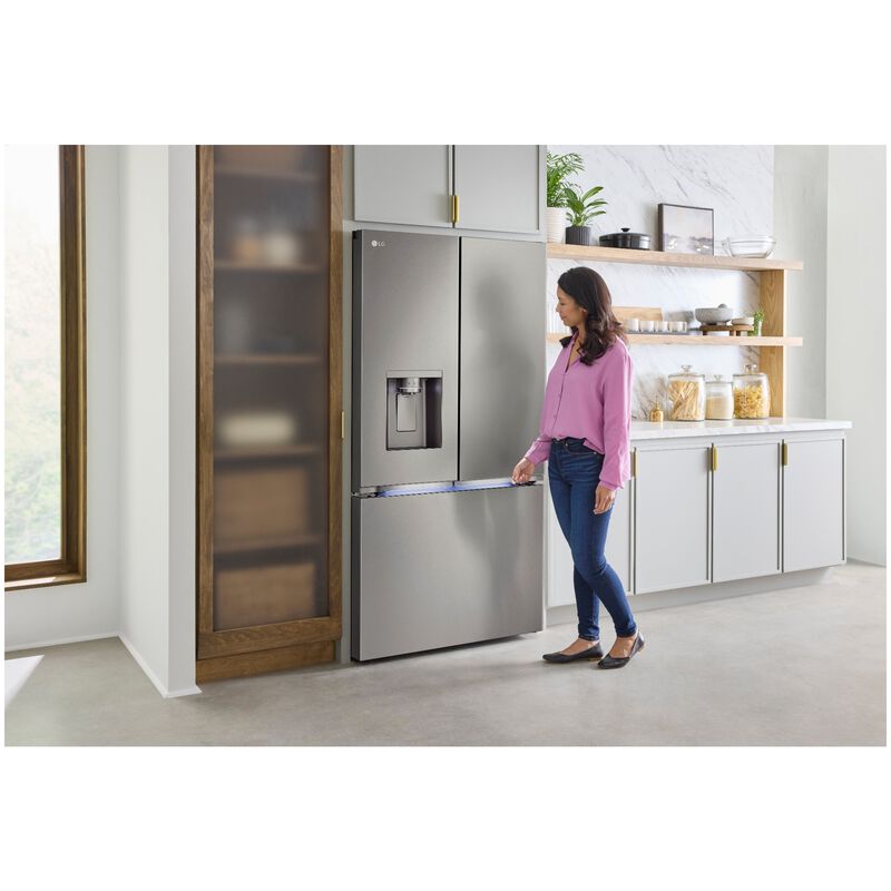 LG 36 in. 25.5 cu. ft. Smart Counter Depth French Door Refrigerator with External Ice & Water Dispenser, 4 types of Ice and Pocket Doors - PrintProof Stainless Steel, PrintProof Stainless Steel, hires