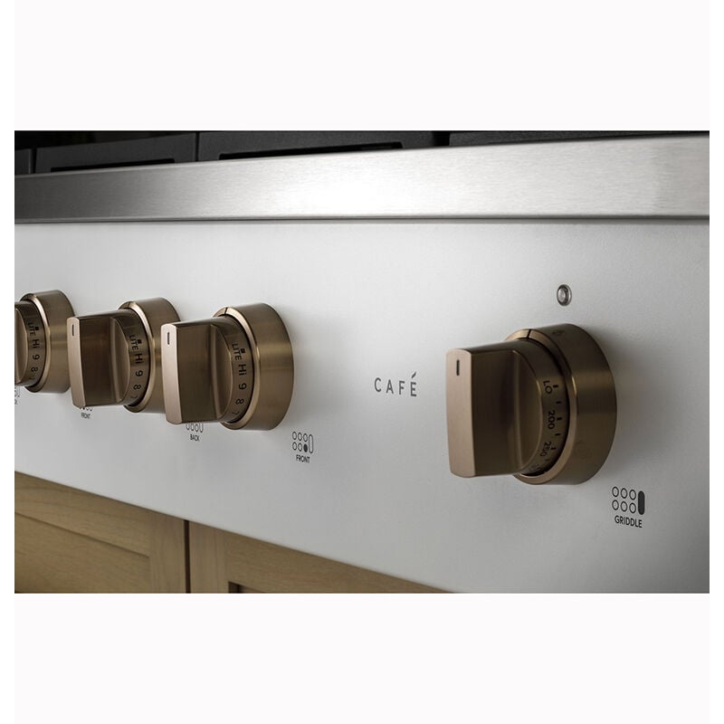 Cafe 48 in. 6-Burner Natural Gas Rangetop with Griddle, Simmer Burner & Power Burner - Matte Black, Matte Black, hires