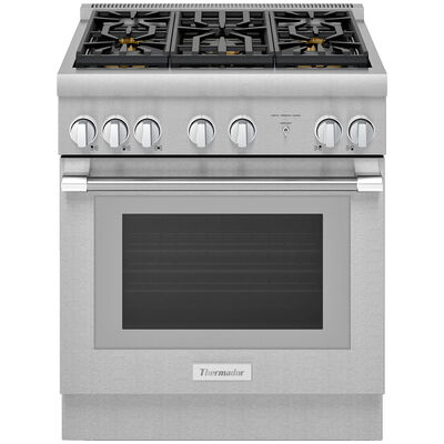 Thermador Pro Harmony Professional Series 30 in. 4.4 cu. ft. Convection Oven Freestanding Dual Fuel Range with 5 Sealed Burners - Stainless Steel | PRD305WHU