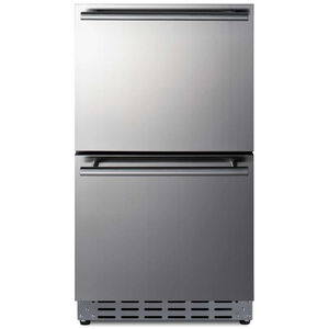 Summit 18 in. 3.4 cu. ft. Outdoor Refrigerator Drawer Stainless Steel/Panel Ready, , hires