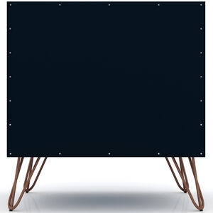 Manhattan Comfort Rockefeller Mid-Century Modern 2-Drawer Nightstand - Tatiana Midnight Blue, Midnight Blue, hires
