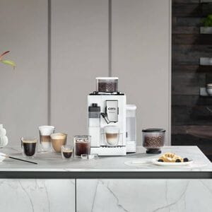 De'Longhi Rivelia Automatic Espresso Machine with Milk Frother and Removable Bean Hoppers - White, White, hires