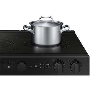 Samsung Bespoke 30 in. 6.3 cu. ft. Smart Air Fry True European Convection Slide-In Electric Range with Smoothtop Burners - Matte Black Steel, , hires