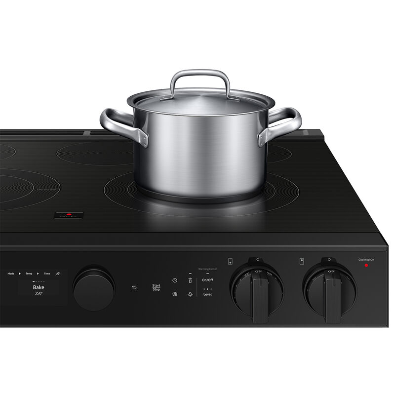 Samsung Bespoke 30 in. 6.3 cu. ft. Smart Air Fry True European Convection Slide-In Electric Range with Smoothtop Burners - Matte Black Steel, , hires