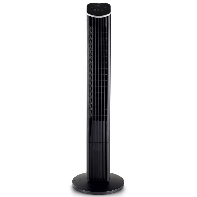 CoolVia 46 in. Oscillating Tower Fan with 3 Speed Setting & Remote Control - Black, , hires