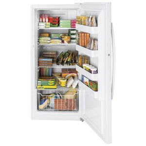 GE 28 in. 14.1 cu. ft. Garage-Ready Upright Freezer with Adjustable Shelves - White, , hires
