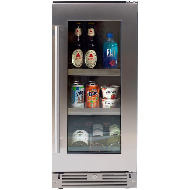 XO 15 in. Built-In/Freestanding 3.3 cu. ft. Compact Beverage Center with Adjustable Shelves & Digital Control - Stainless Steel, , hires