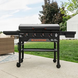 Blackstone 36 in. 4-Burner Liquid Propane Gas Flat Top Griddle with Side Tables and 768 sq. in. Cooking Surface - Black, , hires