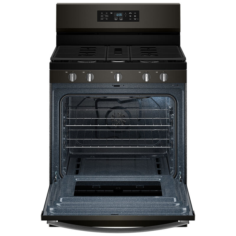 Whirlpool 30 in. 5.0 cu. ft. Air-Fry Standard Convection Gas Range with 5 Sealed Burners - Black Stainless, , hires