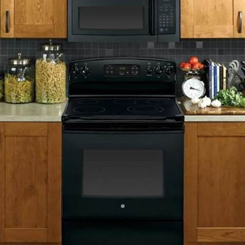 GE 30" 1.6 Cu. Ft. Over-the-Range Microwave with 10 Power Levels & 300 CFM - Black, Black, hires