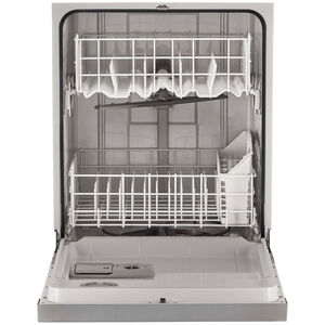 Whirlpool 24 in. Front Control Dishwasher with 57 dBa Sound Level & Pocket - Stainless Steel, Stainless Steel, hires