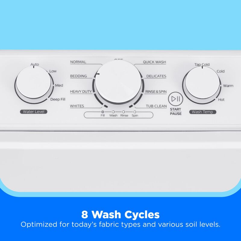 Midea 25 in. 3.9 cu. ft. Top Load Washer with Power Wave 360 Agitator - White, , hires