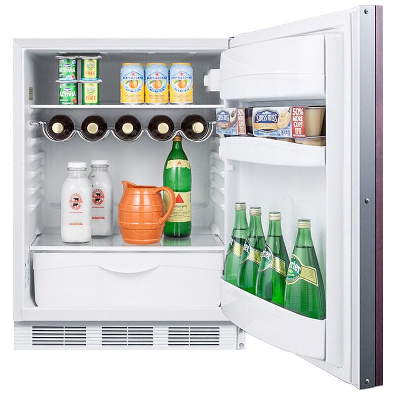 Summit 24 in. 5.5 cu. ft. Undercounter Refrigerator with Crisper Drawer - Custom Panel Ready, , hires