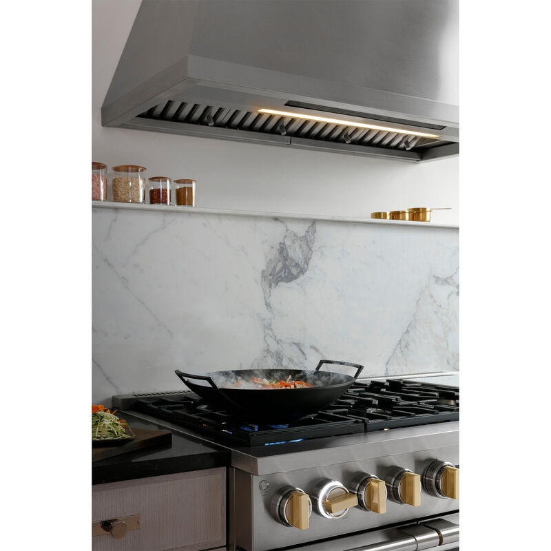 Monogram 36 in. Smart Ducted Standard Style Range Hood with 610 CFM, 4 Fan Speeds & 1 LED Light - Stainless Steel, , hires