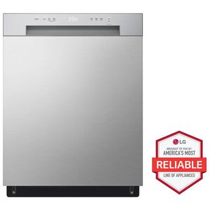 LG 24 in. Front Control Dishwasher with 52 dBa Sound Level, Dynamic Dry & Pocket - Stainless Steel Look, Stainless Steel Look, hires