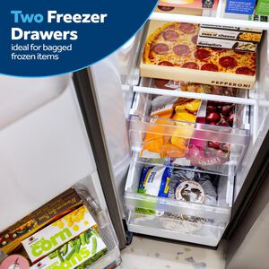 GE 36 in. 23.5 cu. ft. Smart Counter Depth Side-by-Side Refrigerator with Ice & Water Dispenser - Fingerprint Resistant Stainless, , hires