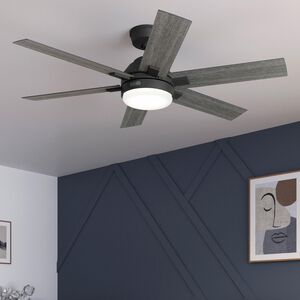 Hunter Georgetown 52" ENERGY STAR Ceiling Fan with LED Light Kit and Handheld Remote - Matte Black, , hires