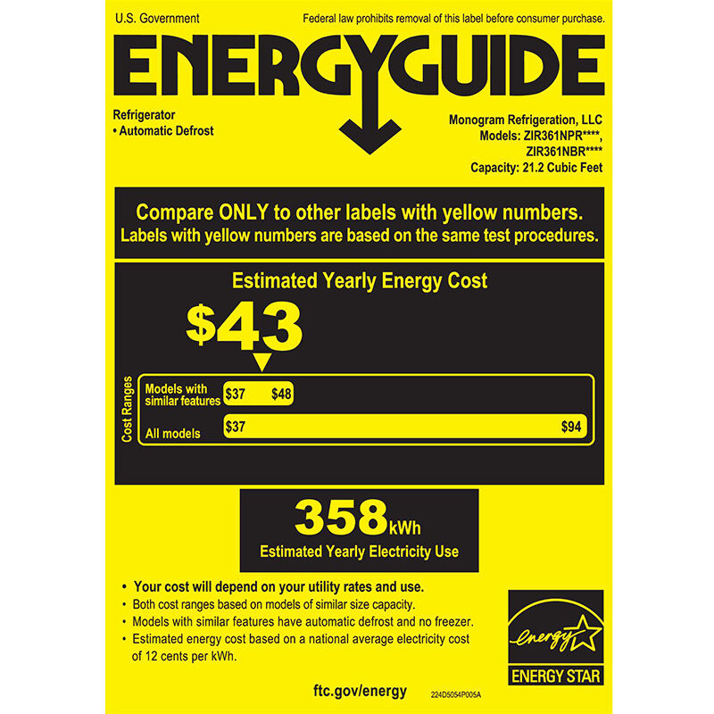 Monogram 36 in. Built-In 21.2 cu. ft. Smart Counter Depth Freezerless Refrigerator with Hands Free Auto-Fill Pitcher & Back-Lit Shelves - Custom Panel Ready, , hires